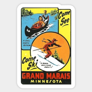 Grand Marais Minnesota Vintage Sticker